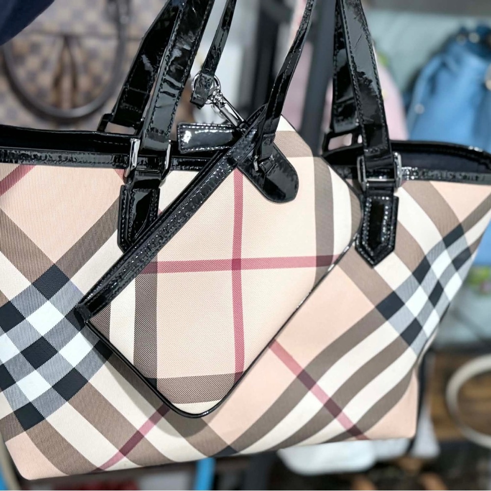 Burberry Nova Check Tote with Pouch